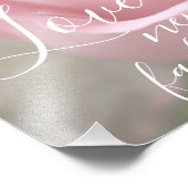 Liefde mislukt nooit Bijbel Verse Quote Roze Foto Afdruk (Hoek)