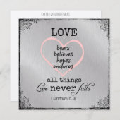 Liefde mislukt nooit Bijbelse weddenschappen Kaart (Voorkant / Achterkant)