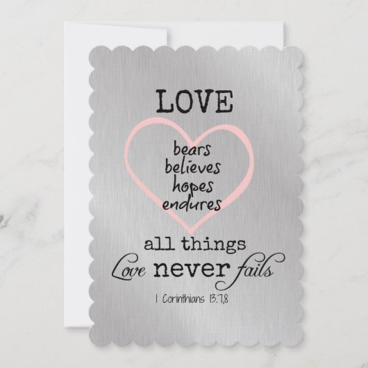 Liefde mislukt nooit Bijbelse weddenschappen Kaart (Voorkant)