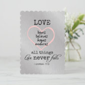 Liefde mislukt nooit Bijbelse weddenschappen Kaart (Staand voorkant)