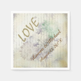 Liefde mislukt nooit bruiloft servet