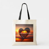 "Liefde mislukt nooit" Canvas tas met gepersonalis (Achterkant)