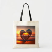 "Liefde mislukt nooit" Canvas tas met gepersonalis (Voorkant)