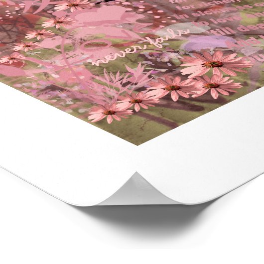 Liefde mislukt nooit ConeFlower Collage Poster (Hoek)