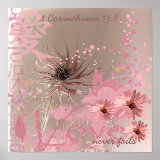 Liefde mislukt nooit ConeFlower Collage Poster (Voorkant)
