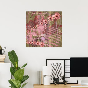 Liefde mislukt nooit ConeFlower Collage Poster
