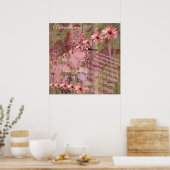 Liefde mislukt nooit ConeFlower Collage Poster (Keuken)