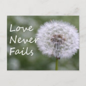 Liefde mislukt nooit Dandelion1 Corinthians 13 Briefkaart (Voorkant)