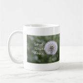 Liefde mislukt nooit Dandelion1 Corinthians 13 Koffiemok (Links)