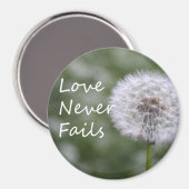 Liefde mislukt nooit Dandelion1 Corinthians 13 Magneet (Voorkant / Achterkant)