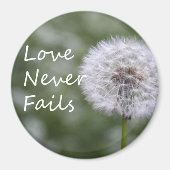 Liefde mislukt nooit Dandelion1 Corinthians 13 Magneet (Voorkant)