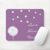 Liefde mislukt nooit Dandelion1 Corinthians 13 Muismat (Met muis)