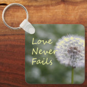 Liefde mislukt nooit Dandelion1 Corinthians 13 Sleutelhanger (Voorkant)