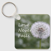 Liefde mislukt nooit Dandelion1 Corinthians 13 Sleutelhanger (Voorkant)