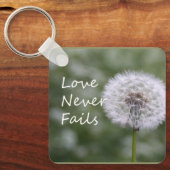 Liefde mislukt nooit Dandelion1 Corinthians 13 Sleutelhanger (Voorkant)