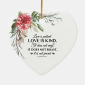 Liefde mislukt nooit elegante roze Bijbelse hartsl Keramisch Ornament (Achterkant)