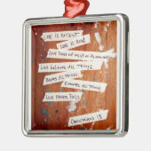 Liefde mislukt nooit metalen ornament (Links)