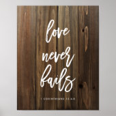 Liefde mislukt nooit op Faux Wood | POSTER (Voorkant)