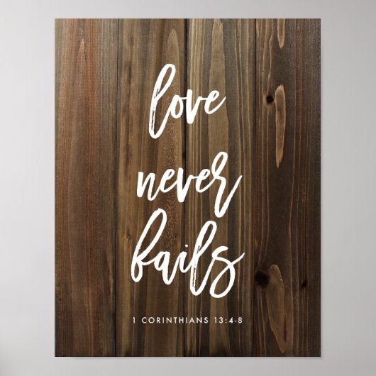 Liefde mislukt nooit op Faux Wood | POSTER (Voorkant)