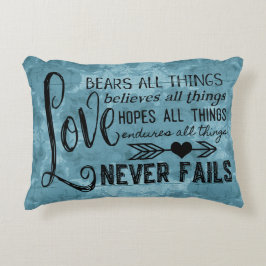 Liefde mislukt nooit Pillow (Frans blauw) Decoratief Kussen