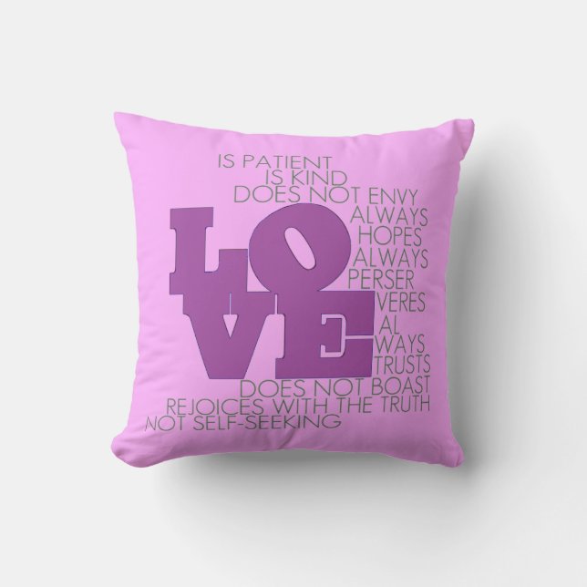 Liefde mislukt nooit Pillow (roze) Kussen (Voorkant)