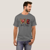 Liefde mislukt nooit Rainbow Leopard Christelijk V T-shirt (Voorkant volledig)