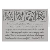 Liefde mislukt nooit ~ Scripture~Spanish (Voorkant Horizontaal)