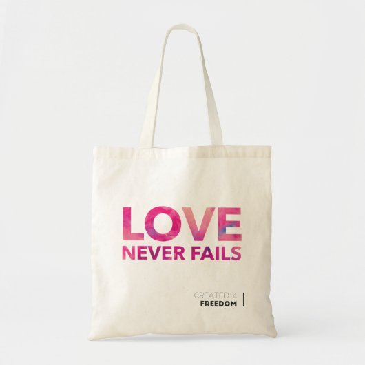 Liefde mislukt nooit tote bag (Voorkant)
