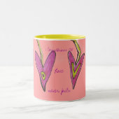 Liefde mislukt nooit tweekleurige koffiemok (Center)