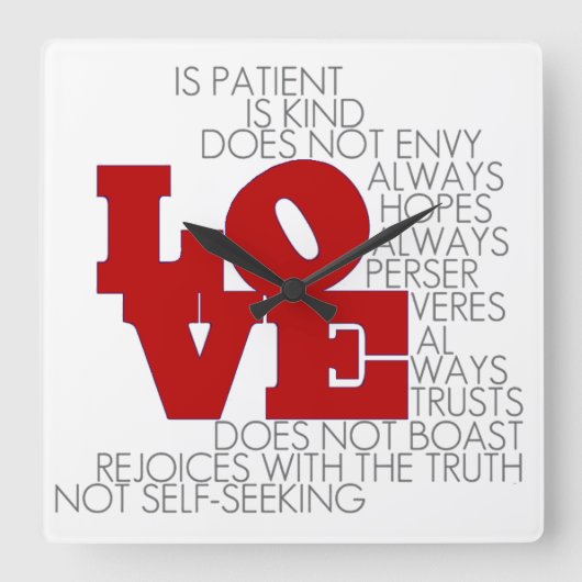 Liefde mislukt nooit - wandklok (Voorkant)