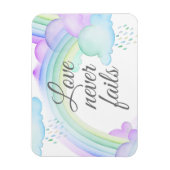 Liefde mislukt nooit Waterverf regenboog Magneet (Verticaal)