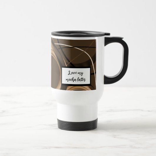 Liefde Mocha Lattes Abstracte Draaikolk Mok (Rechts)