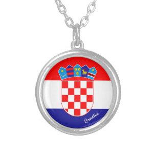 Liefde mode Kroatië en Kroatische voetbalfans Zilver Vergulden Ketting