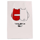 Liefde Mode Op Schattige Beer Paar Valentijns Medium Cadeauzakje (Voorkant)