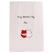 Liefde Mode Op Schattige Beer Paar Valentijns Medium Cadeauzakje (Achterkant)