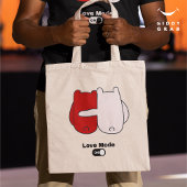 Liefde Mode Op Schattige Beer Paar Valentijns Tote Bag