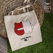 Liefde Mode Op Schattige Beer Paar Valentijns Tote Bag