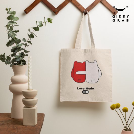 Liefde Mode Op Schattige Beer Paar Valentijns Tote Bag