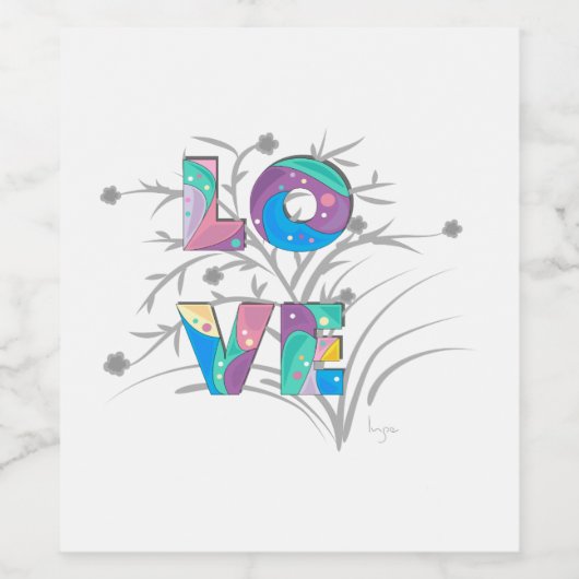 LIEFDE Modern Cool Stijlvol Wijn Mousserende Wijn  Wijn Etiket (Enkel label)