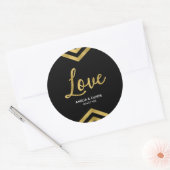 Liefde Modern Elegant Chevron Geometrisch Ronde Sticker (Envelop)
