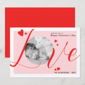 Liefde Modern Elegant Gelukkig Valentijnsdag Foto Feestdagenkaart (Voorkant / Achterkant)
