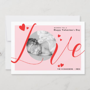 Liefde Modern Elegant Gelukkig Valentijnsdag Foto Feestdagenkaart