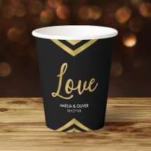 Liefde Modern Elegant Nep Goud Chevron Geometrisch