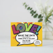 Liefde Modern Leuk Kleurrijk Save the Date Aankondigingskaart (Staand voorkant)