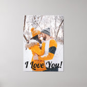 Liefde Modern Schrift Koppel Foto Elegant Canvas Afdruk (Voorkant)
