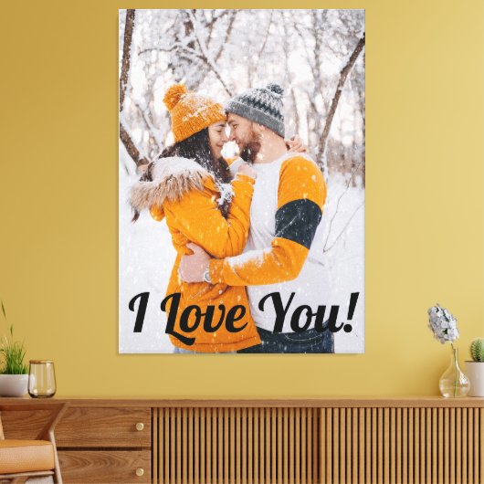 Liefde Modern Schrift Koppel Foto Elegant Canvas Afdruk (Insitu (Woonkamer))