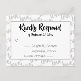 Liefde Modern Script Typografie RSVP Uitnodiging Briefkaart