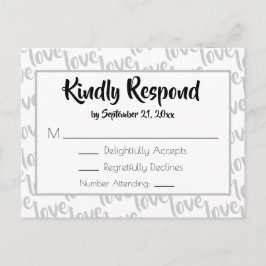 Liefde Modern Script Typografie RSVP Uitnodiging Briefkaart