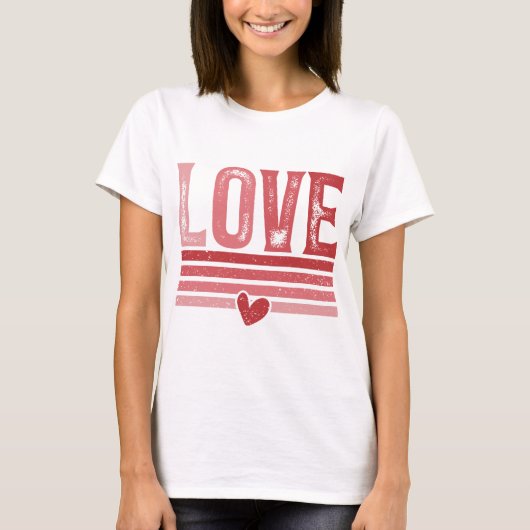 Liefde Modern Wit Schrift Wit Dames T-Shirt (Voorkant)