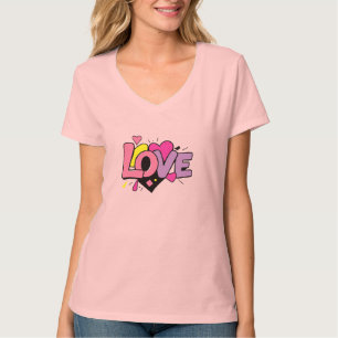 Liefde Moderne Aquarel Kunstzinnige Valentijnsdag T-shirt